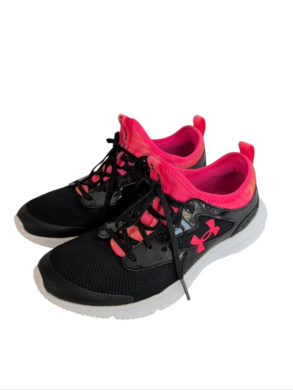 Under Armour Infinity 2.0 Printed Running Shoes Sneakers 4 Youth Pink Black